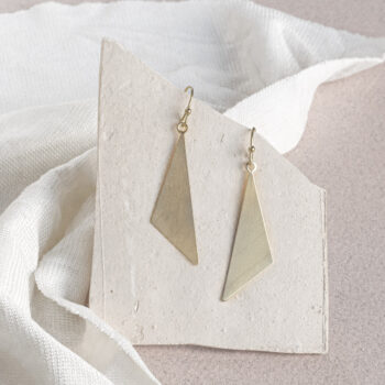 Brass triangle earrings