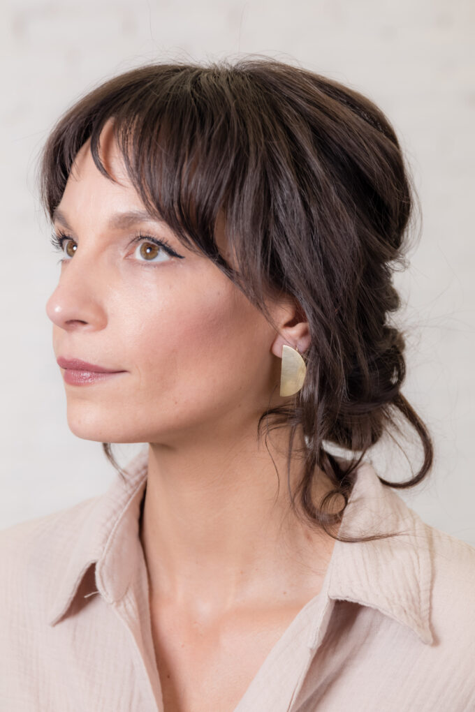 Open|close half moon studs - Afbeelding 2