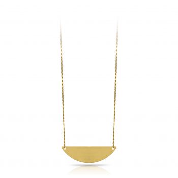 Long moon necklace brass