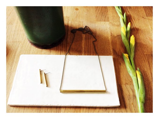 Golden Glow Small Bar Necklace