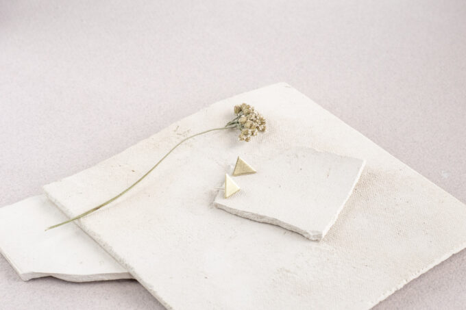 Brass triangle studs