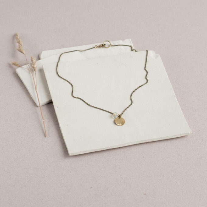 Textured round & quartz necklace - Afbeelding 4