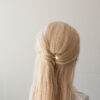 Brass hair barette - Hammered oval - Afbeelding 4