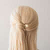 Brass hair barette - Hammered oval