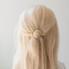 Brass hair barette - Hammered round