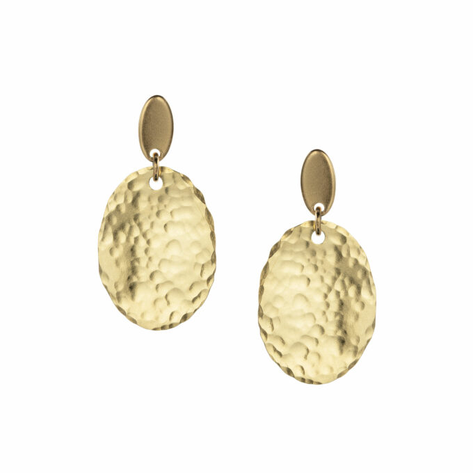Hammered oval brass studs - Afbeelding 2