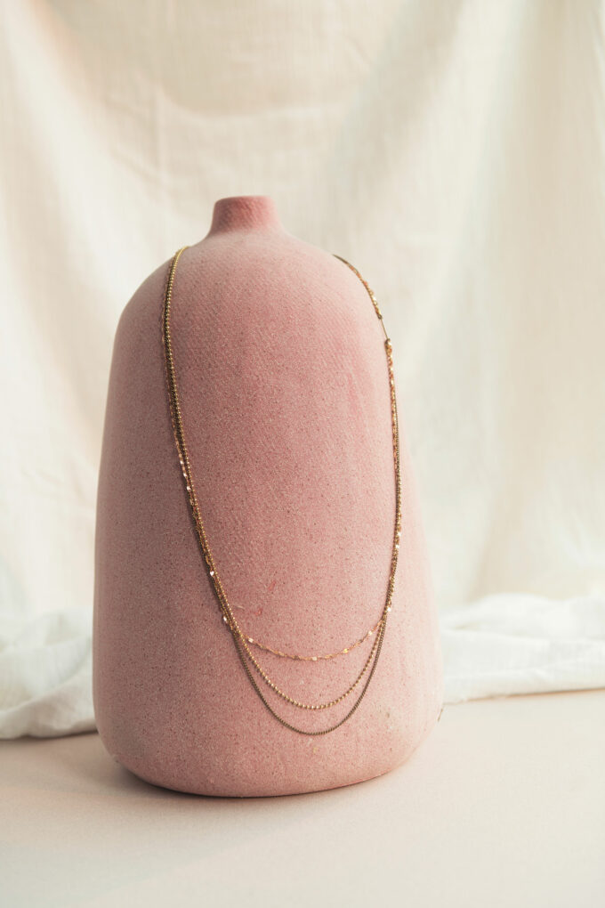 Brass triple chain necklace - Afbeelding 3