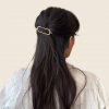 Brass hair barette - Hammered ellips mini - Afbeelding 7
