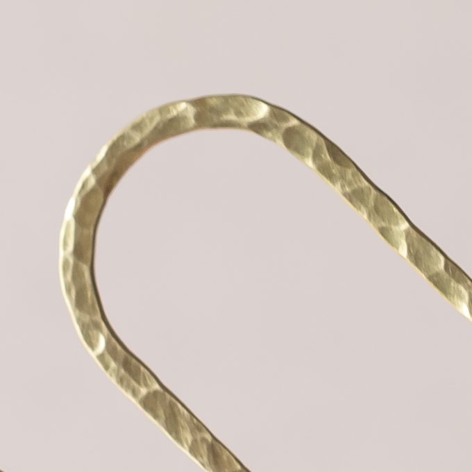 Brass hair barette - Hammered ellips mini - Afbeelding 5