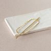 Brass hair barette - Hammered ellips mini - Afbeelding 9