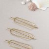 Brass hair barette - Hammered ellips mini - Afbeelding 13