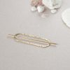 Brass hair barette - Hammered ellips mini - Afbeelding 15