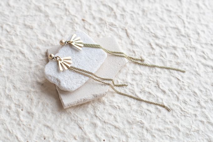 Sunray stud & chain