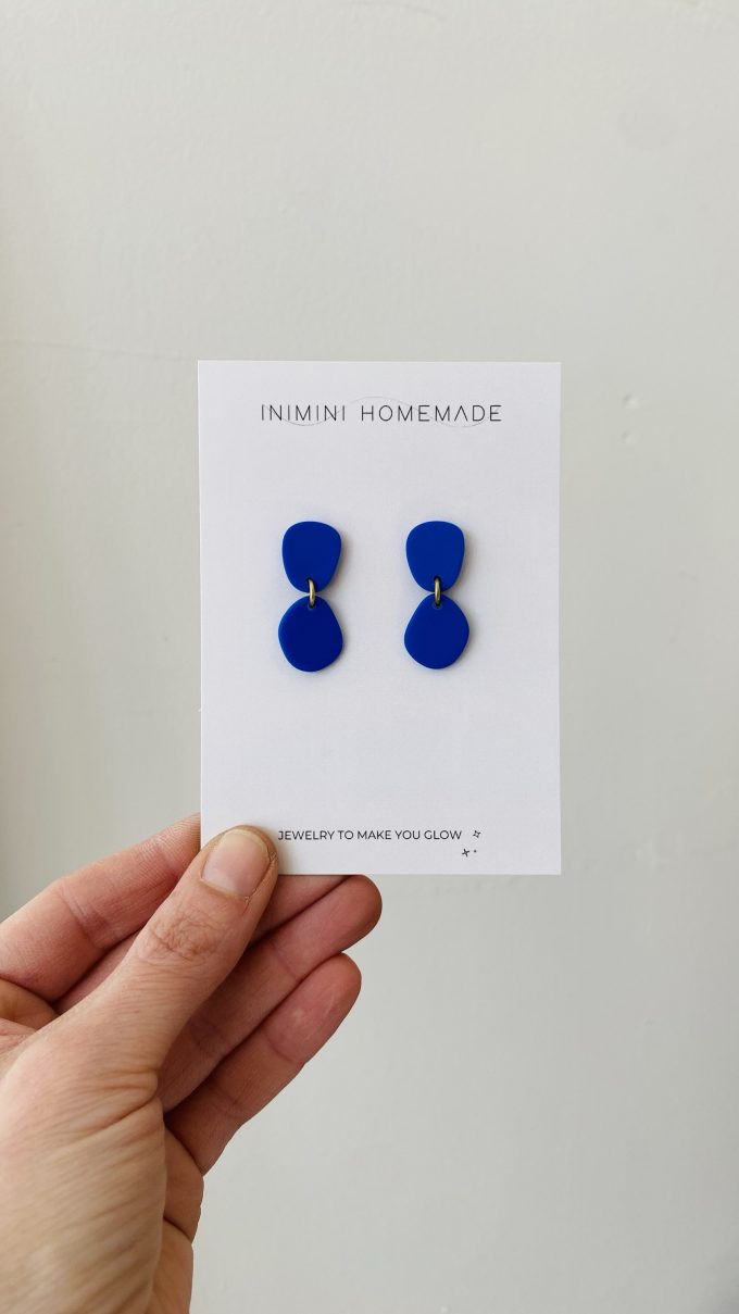 Organic: stud & dangle BLUE