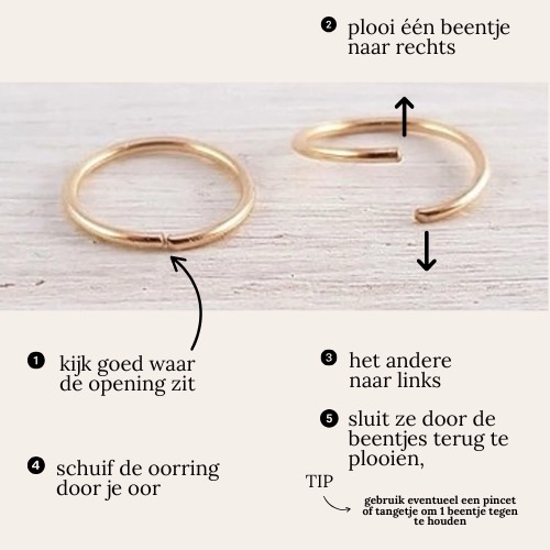 Golfilled inifinity oorring - Afbeelding 2